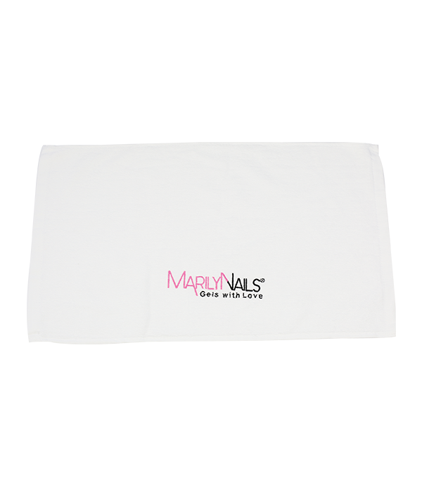 White towel with logo